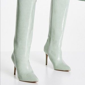Mint Green Croc Boots